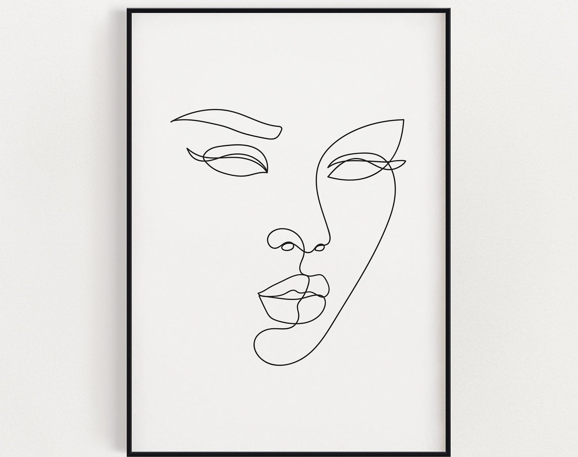 Female Line Drawing, Abstract Line Art