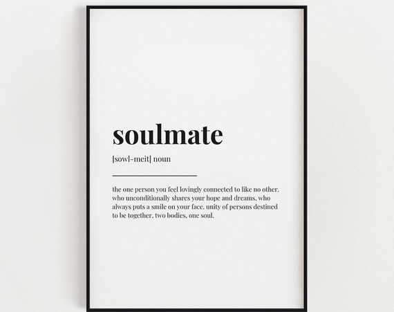 Soulmate Definition Quote Art Print