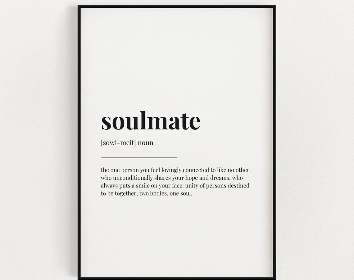 Soulmate Definition Quote Art Print