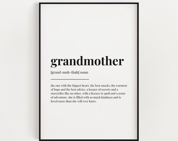 Grandmother Definition Quote, Gift For Grandmother