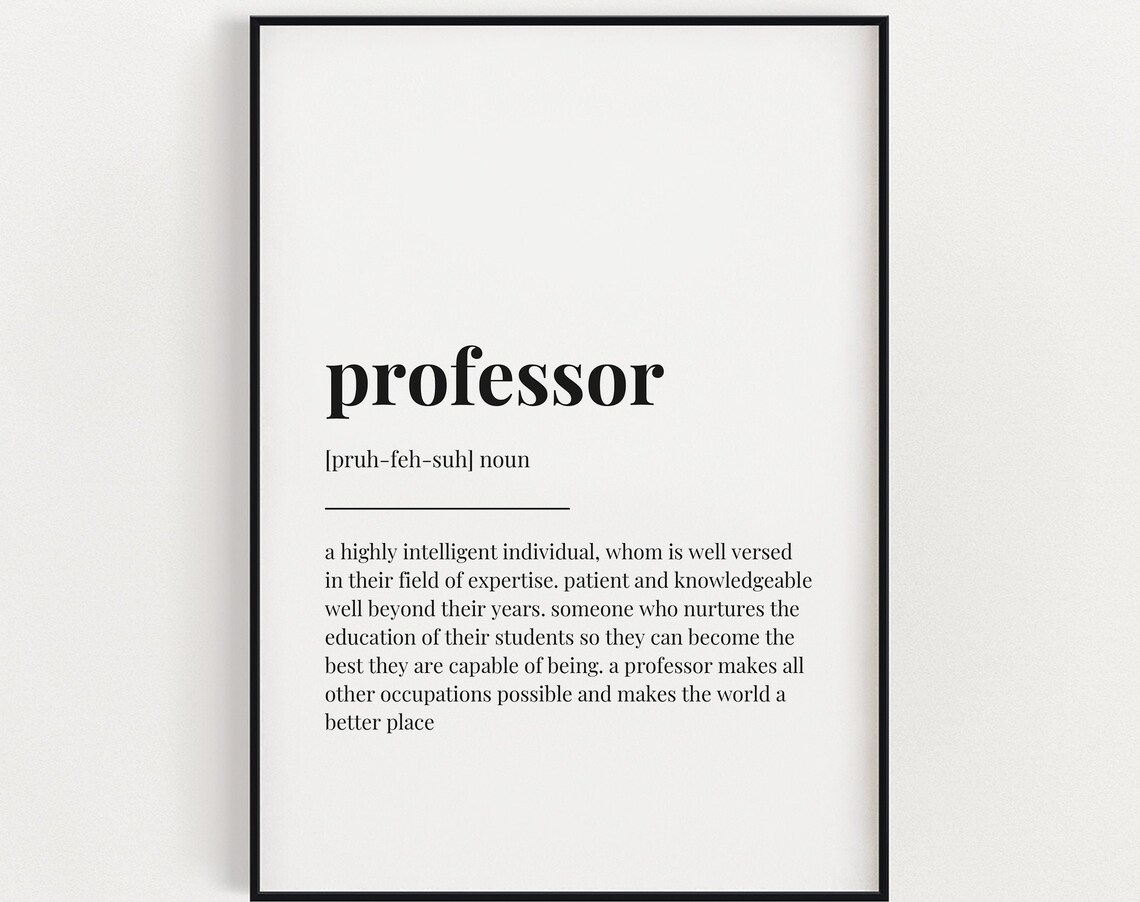 Professor Definition Print, Gift For Professor