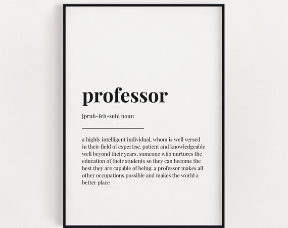 Professor Definition Print, Gift For Professor