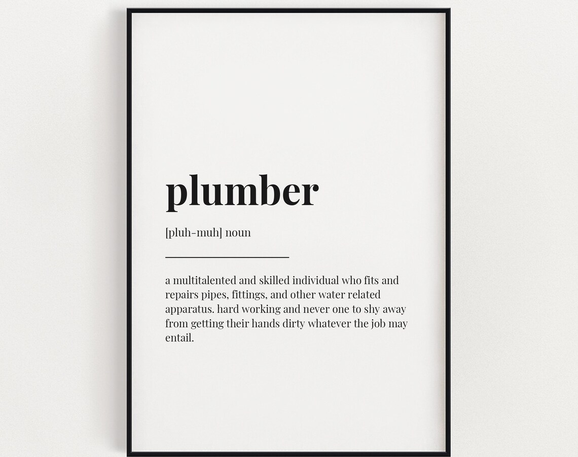 Plumber Definition Meaning, Gift for Plumber