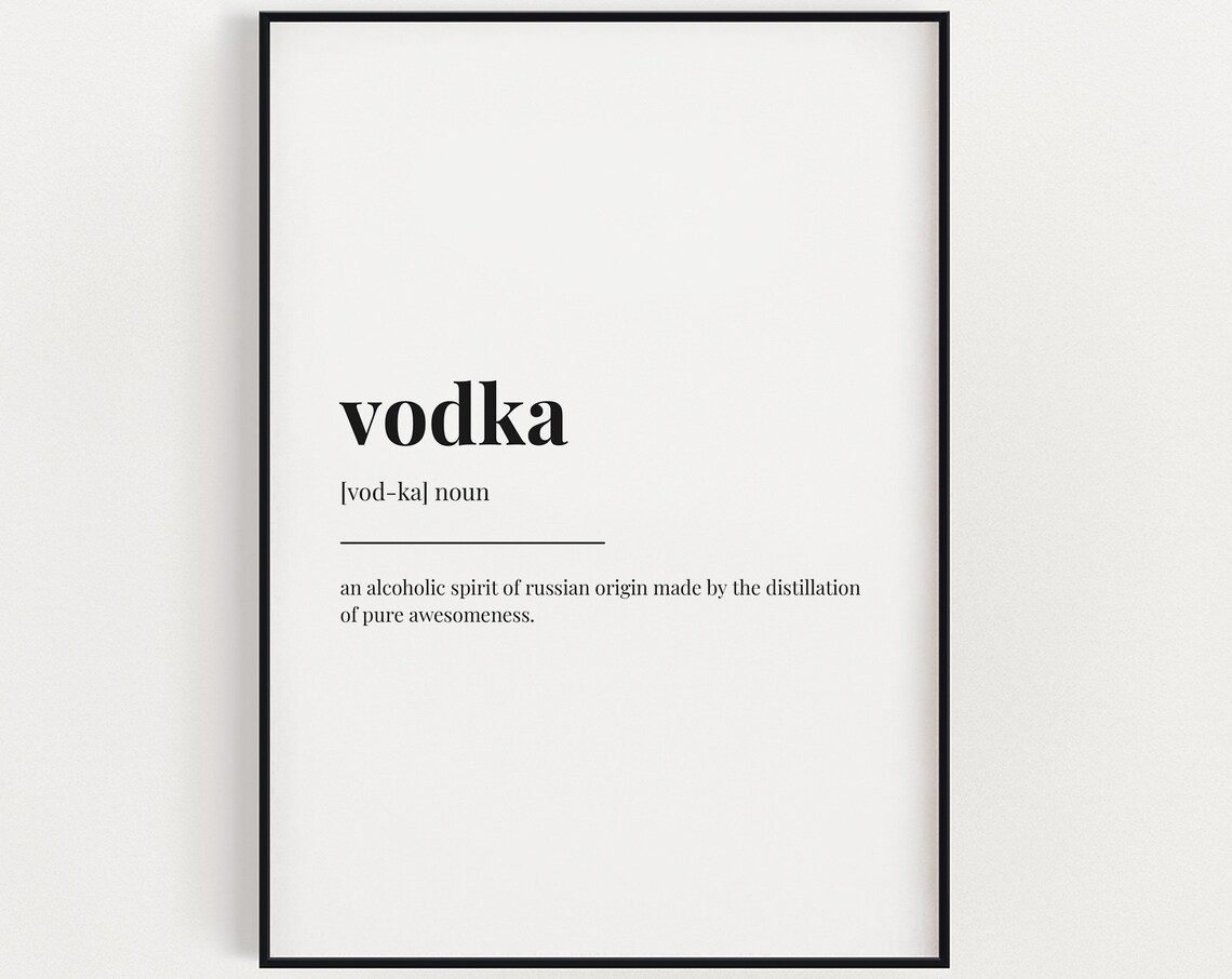 Vodka Definition Art Print, Typography Humor