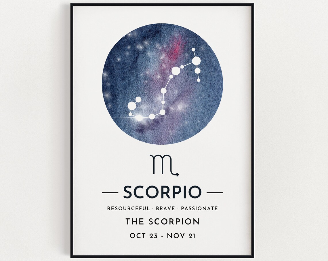 Scorpio Star Sign Art Print, Zodiac Constellation