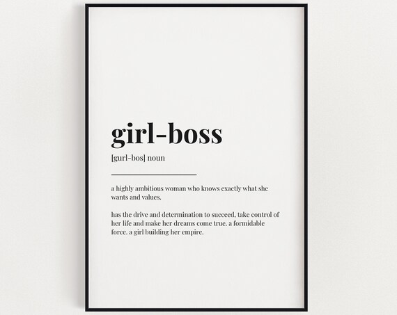 Girl Boss Definition Wall Art Print