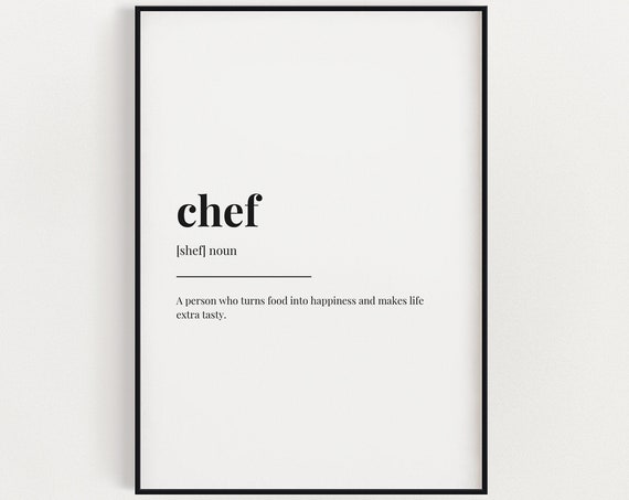 Chef Definition Meaning - Kitchen Decor Art Print