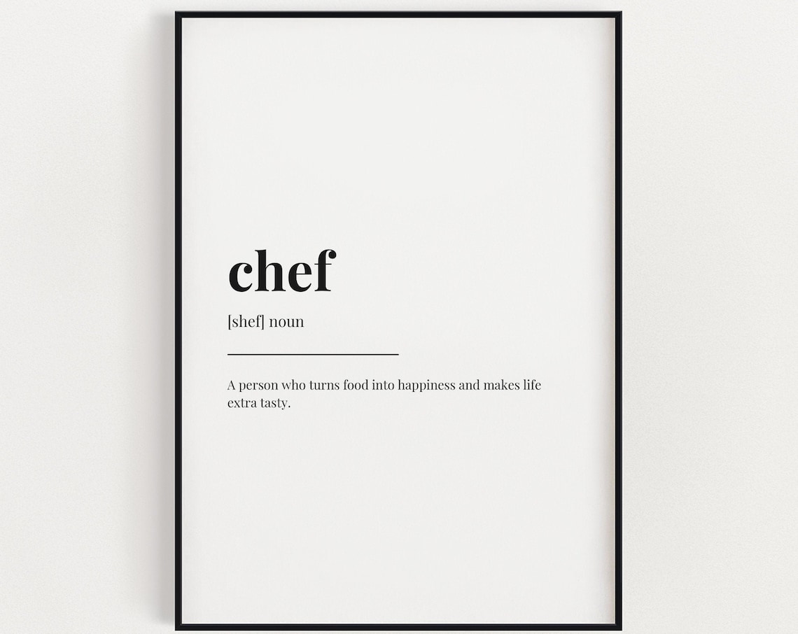 Chef Definition Quote Typography Art Print