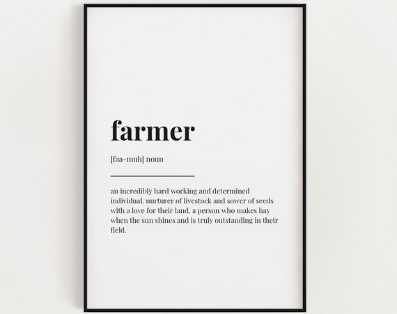 Farmer Definition, Typography Humor Poster