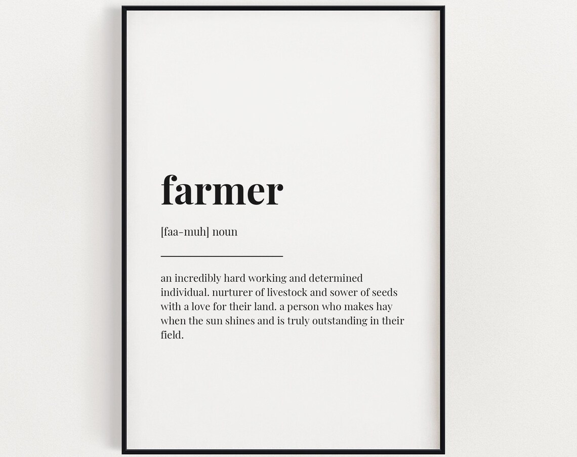 Farmer Definition, Typography Humor Poster
