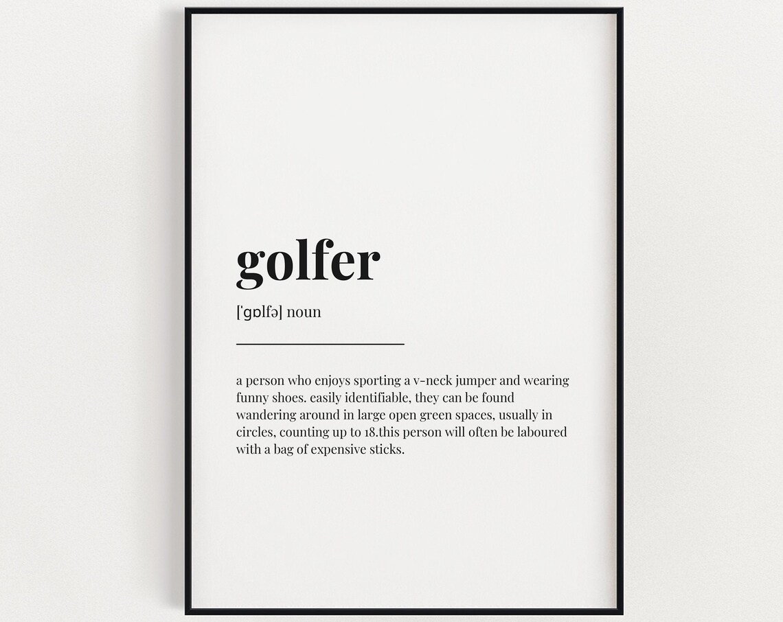 Golfer Definition Meaning, Gift for Golfer