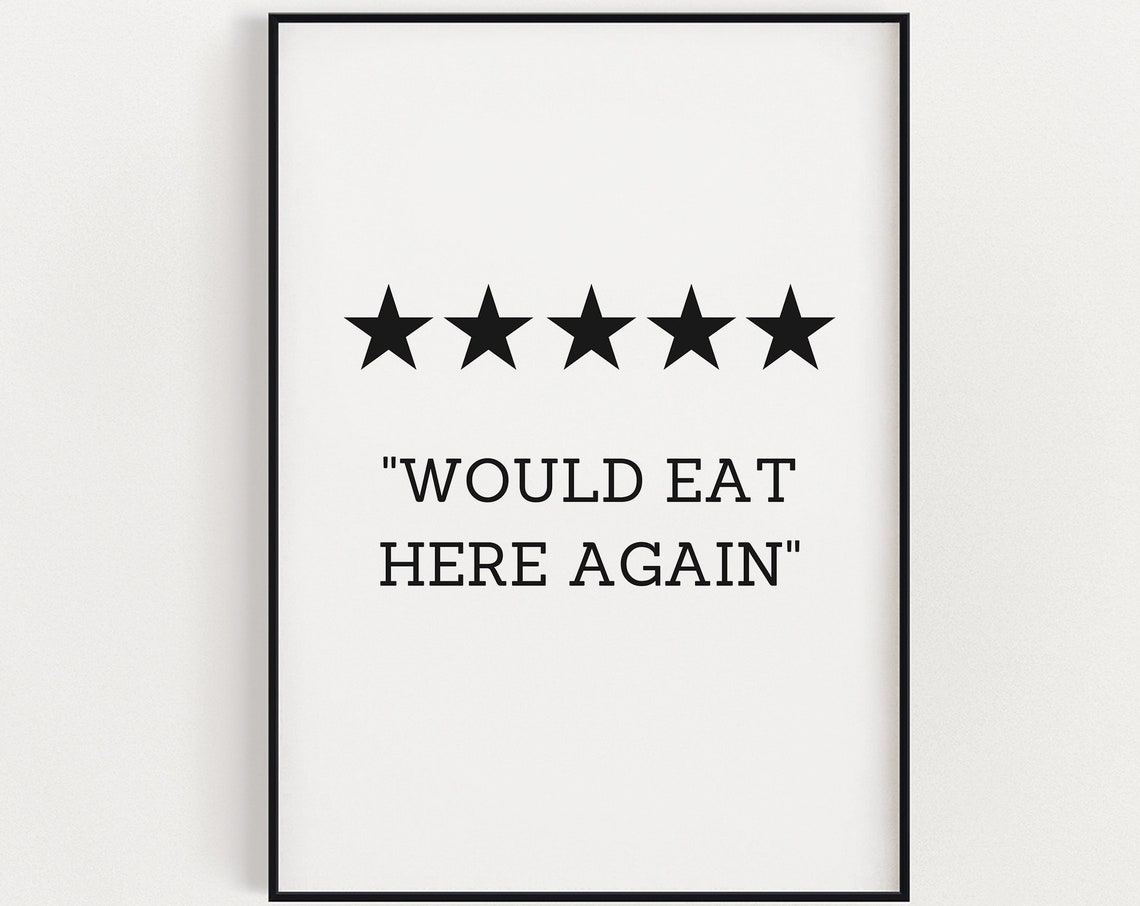 Funny Kitchen Wall Art Instant Would Eat Here Again Kitchen Decor Funny Wall Art Kitchen Poster