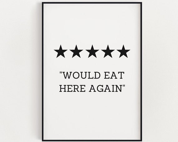 Funny Kitchen Wall Art Instant Would Eat Here Again Kitchen Decor Funny Wall Art Kitchen Poster