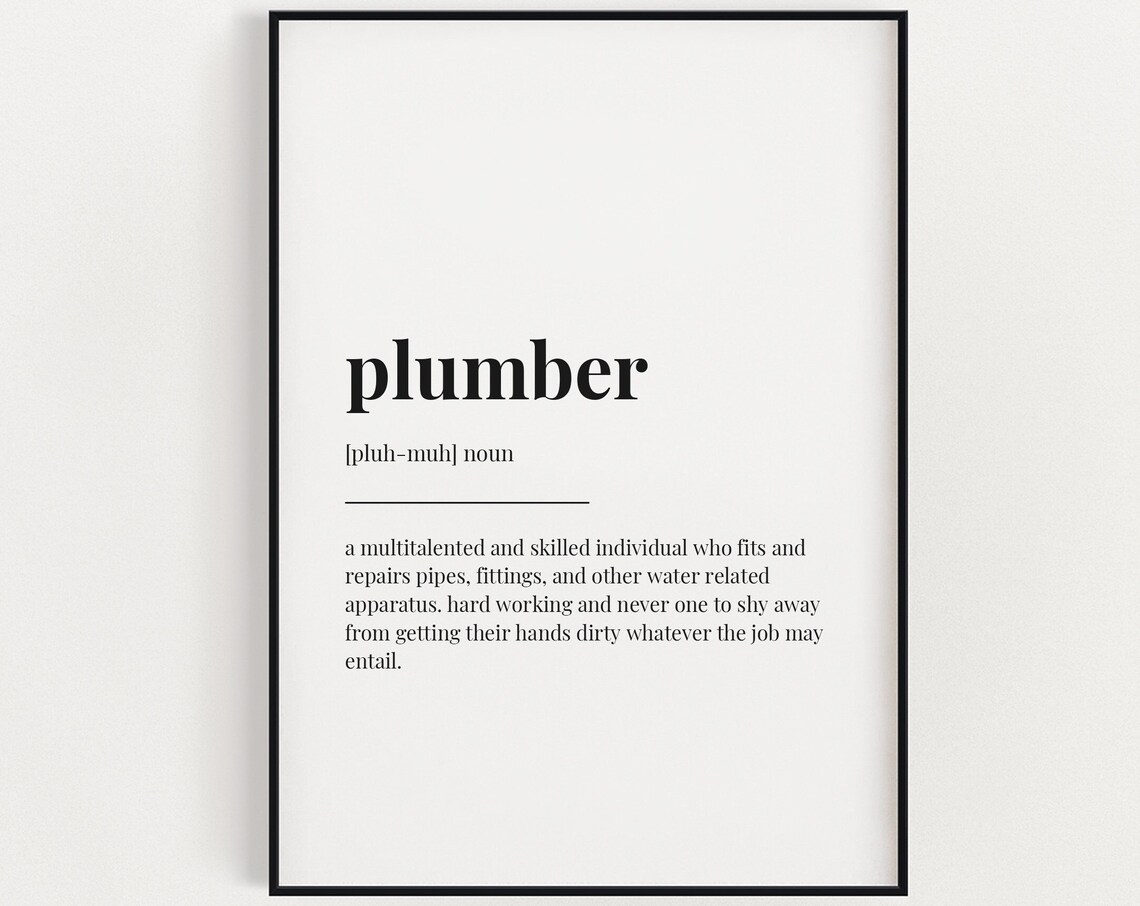 Plumber Definition Quote, Gift for Plumber