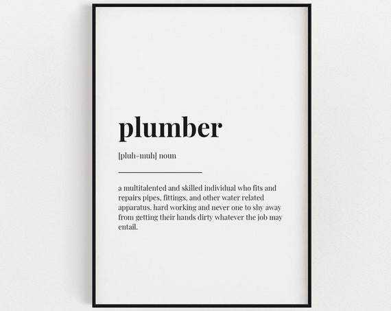 Plumber Definition Quote, Gift for Plumber