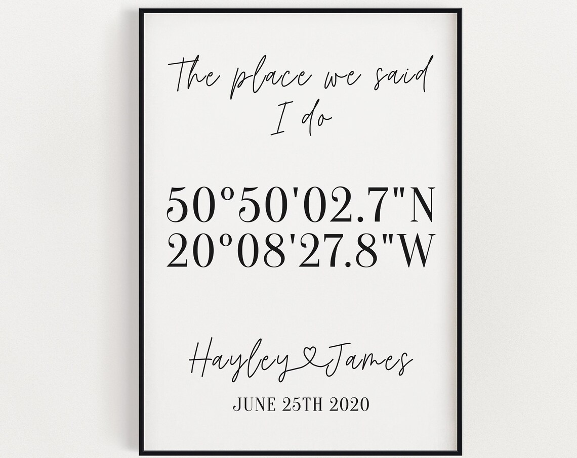 Custom GPS Coordinates Address Sign Art Print