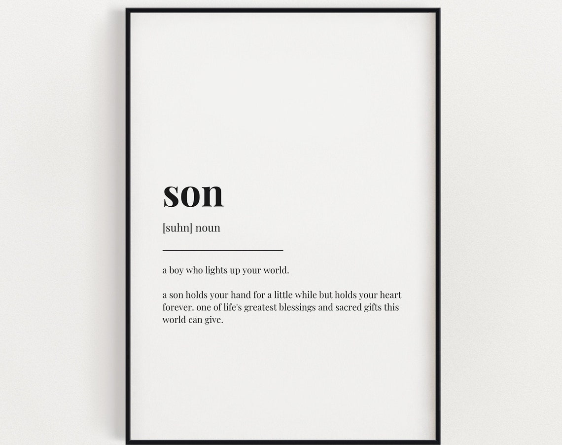 Son Definition Quote Art Print