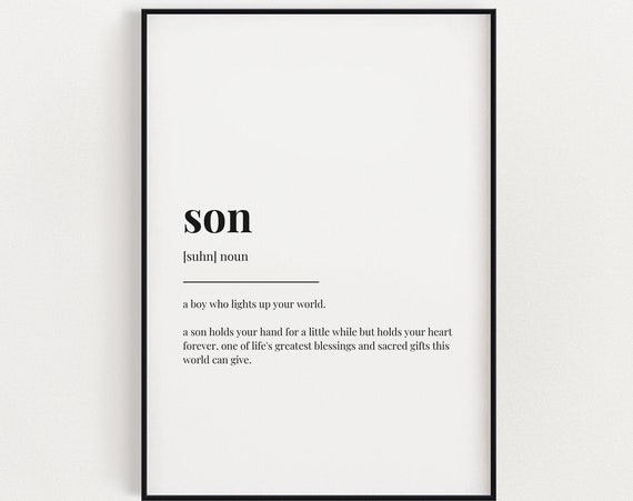 Son Definition Quote Art Print