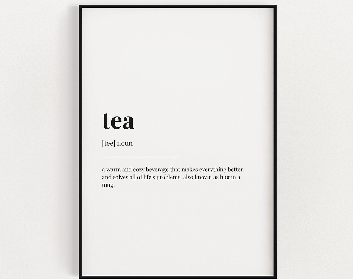 Tea Definition Art Print, Kitchen Wall Decor