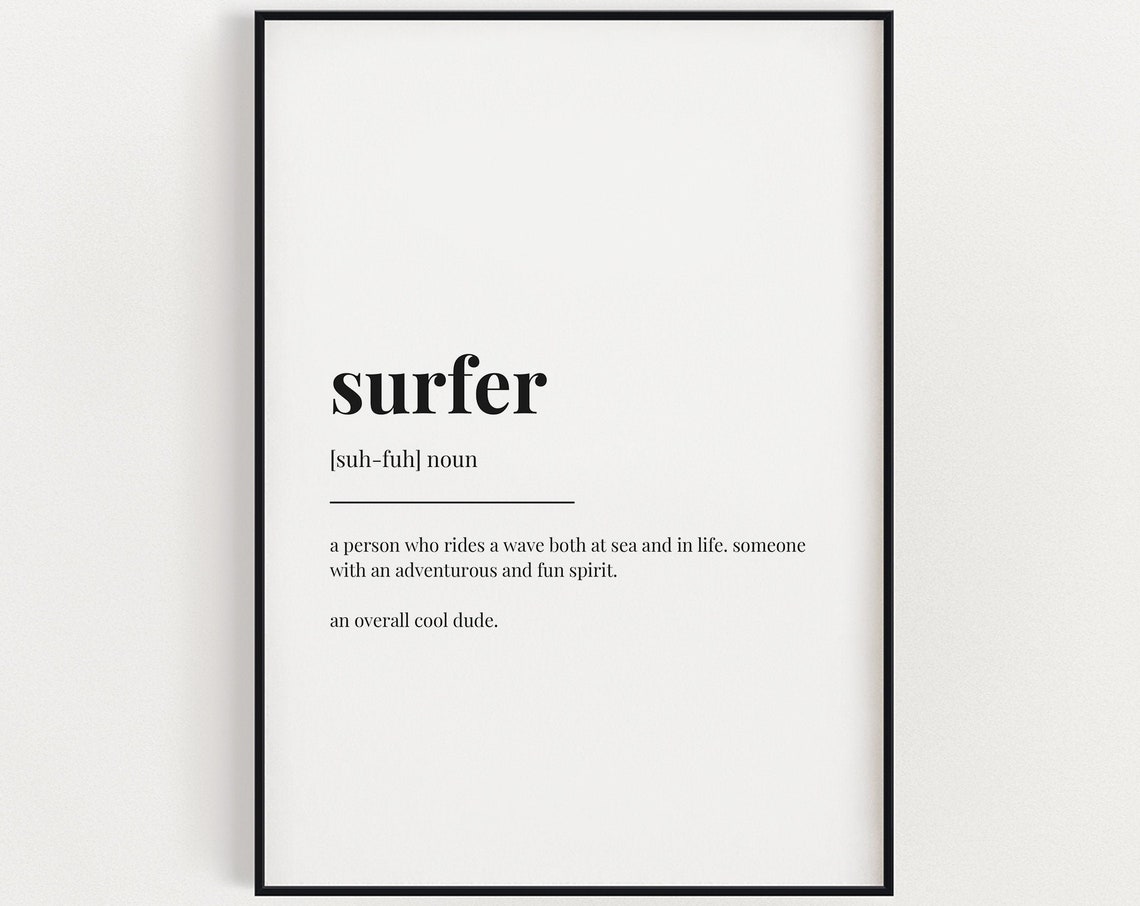 Surfer Definition Print, Gift for Surfer