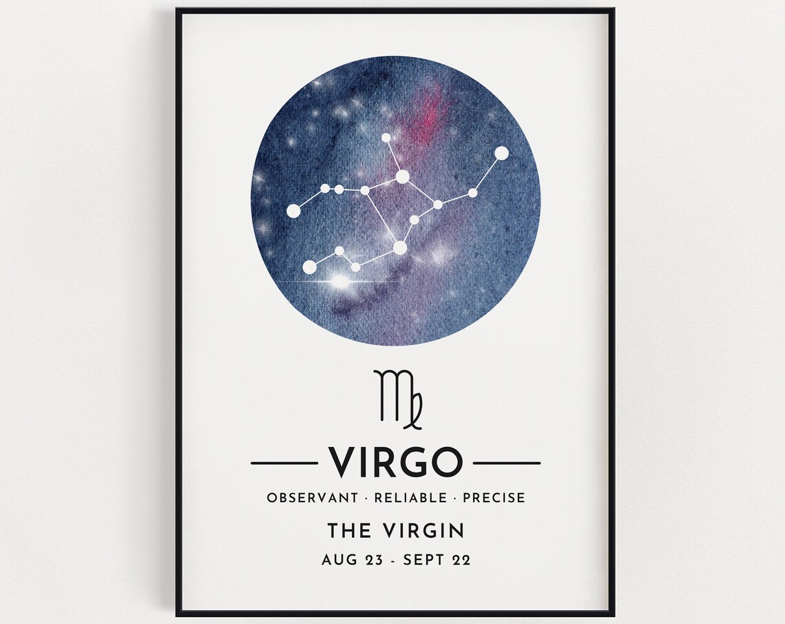 Virgo Star Sign, Zodiac Birthday Gift Art Print