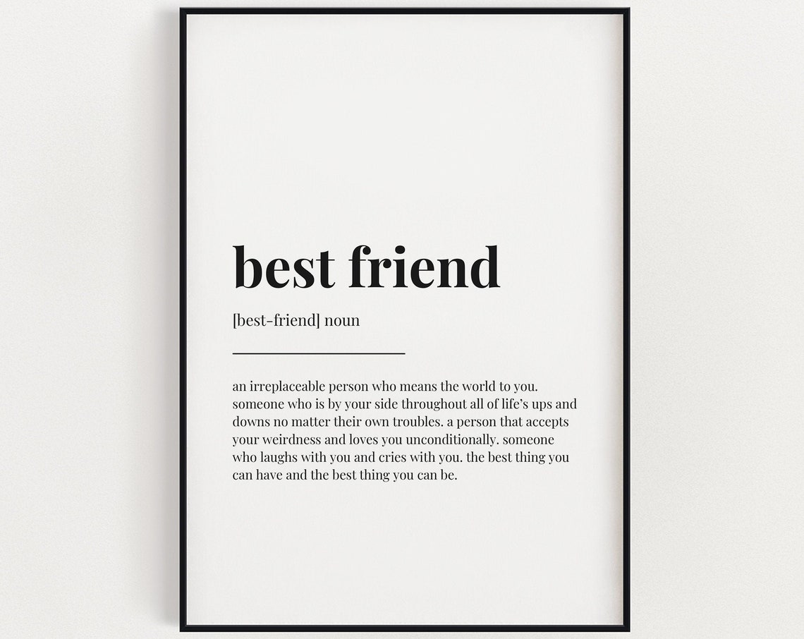 Best Friend Definition Quote Art Print
