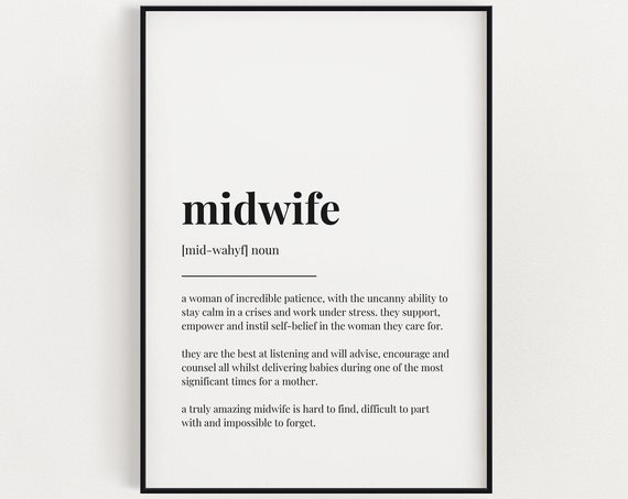 Midwife Definition - Typography Print