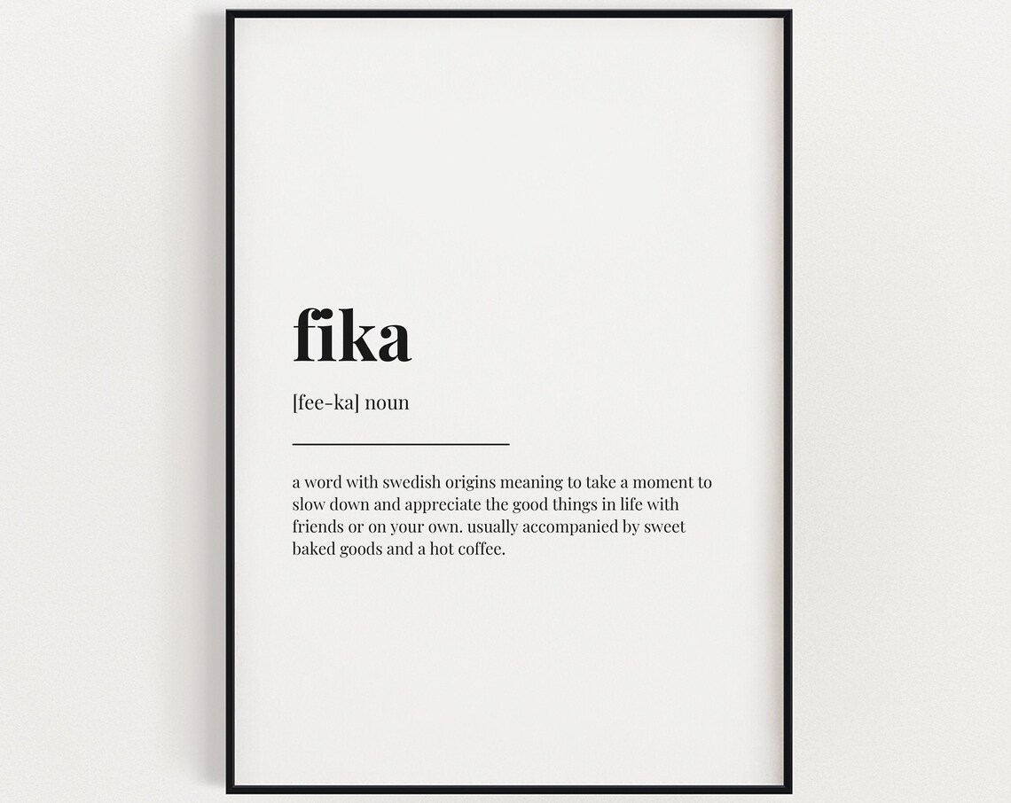 Fika Definition Meaning, Typography Art Print