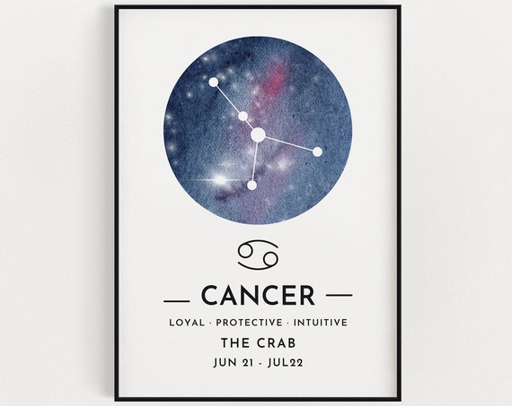 Zodiac Star Sign Wall Art Zodiac Instant Constellation Art Zodiac Wall Art Birthday Gift