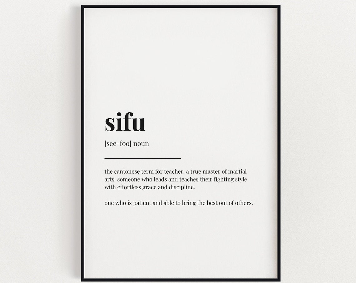 Sifu Definition Quote Print, Martial Arts Gift