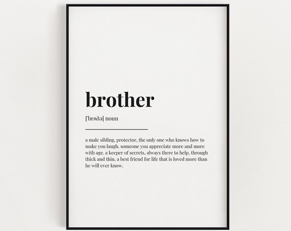 Brother Definition Meaning Gift Print