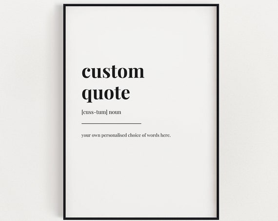 Custom Personalized Definition Quote Wall Art Print