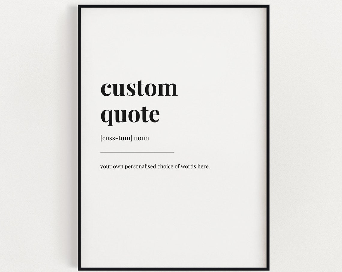 Custom Personalized Definition Quote Wall Art Print