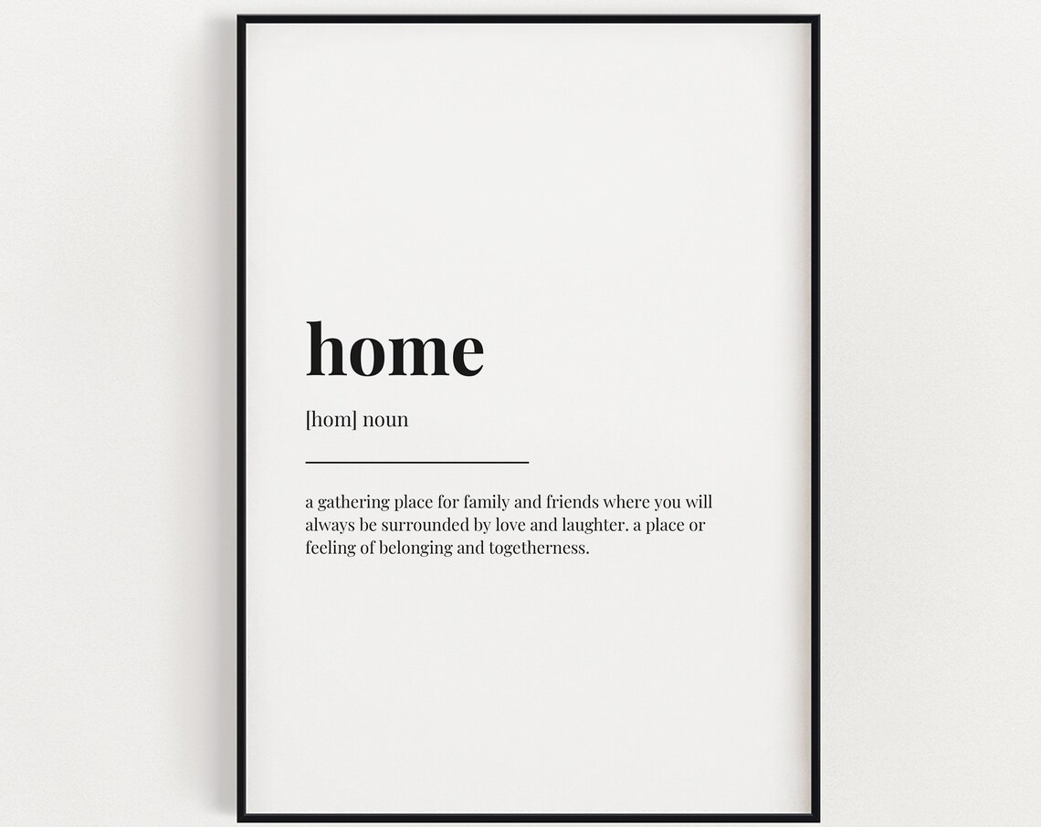 Home Definition Typography Quote Print, Funny Poster