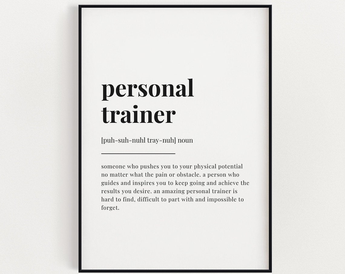 Personal Trainer Definition Print, Gift For Trainer