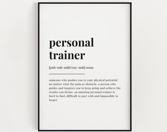 Personal Trainer Definition Print, Gift For Trainer