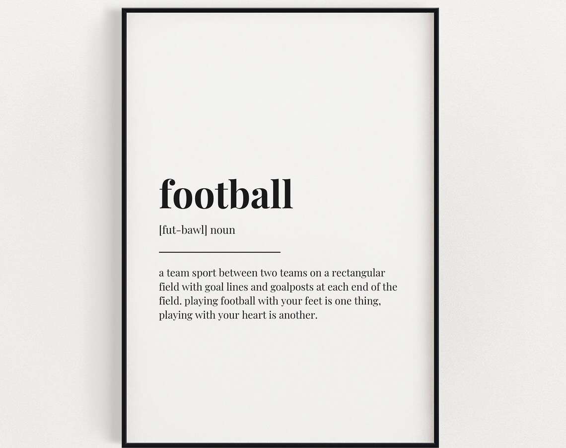 Football Definition Print, Funny Typography Poster