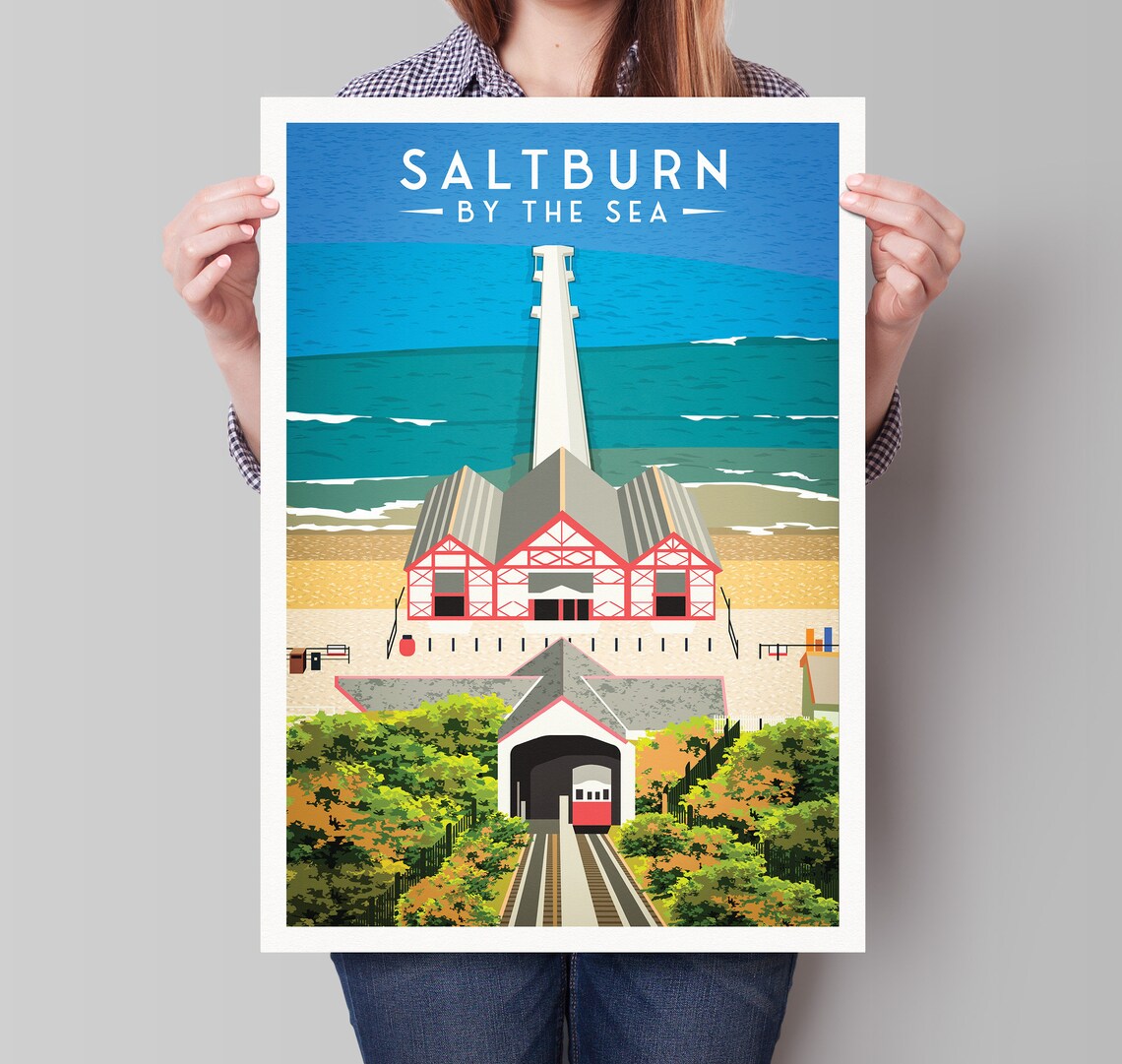 Saltburn by the Sea England Travel Poster