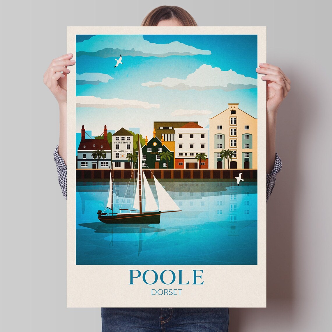 Poole Travel Poster, Dorset England Art Print