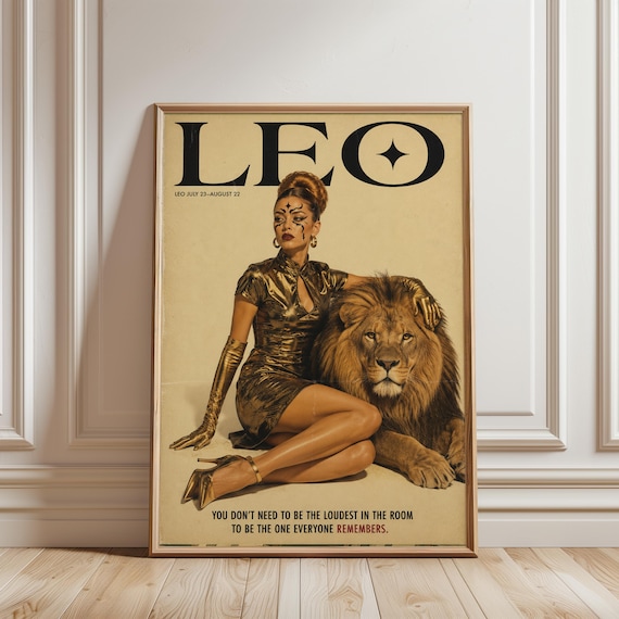 Leo Zodiac Fashion Print, Astrology Wall Art