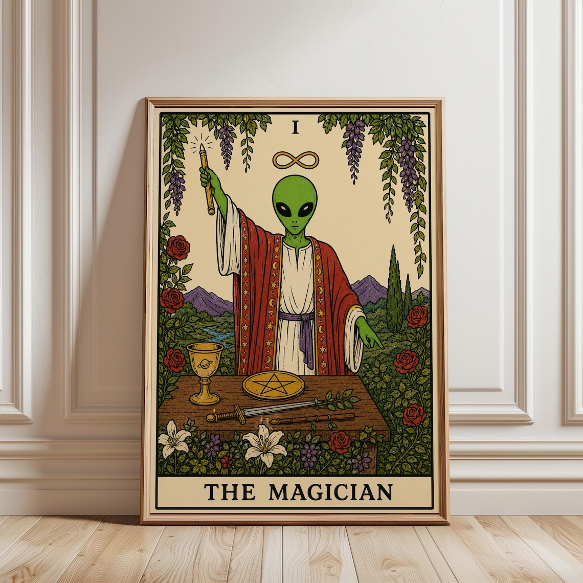 Magician Tarot, Vintage Spiritual Poster