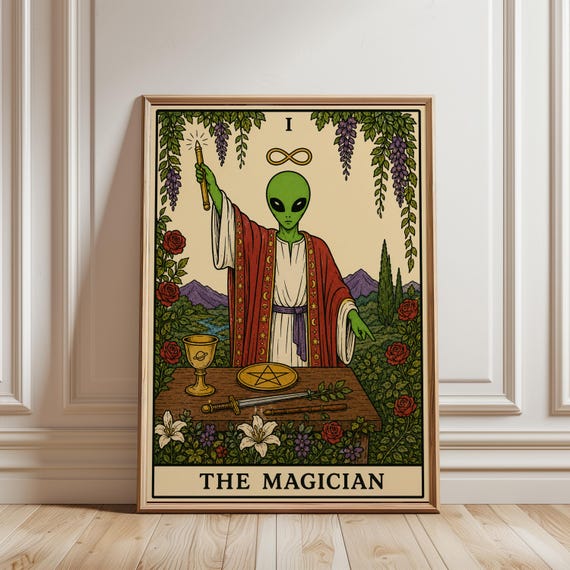Magician Tarot, Vintage Spiritual Poster