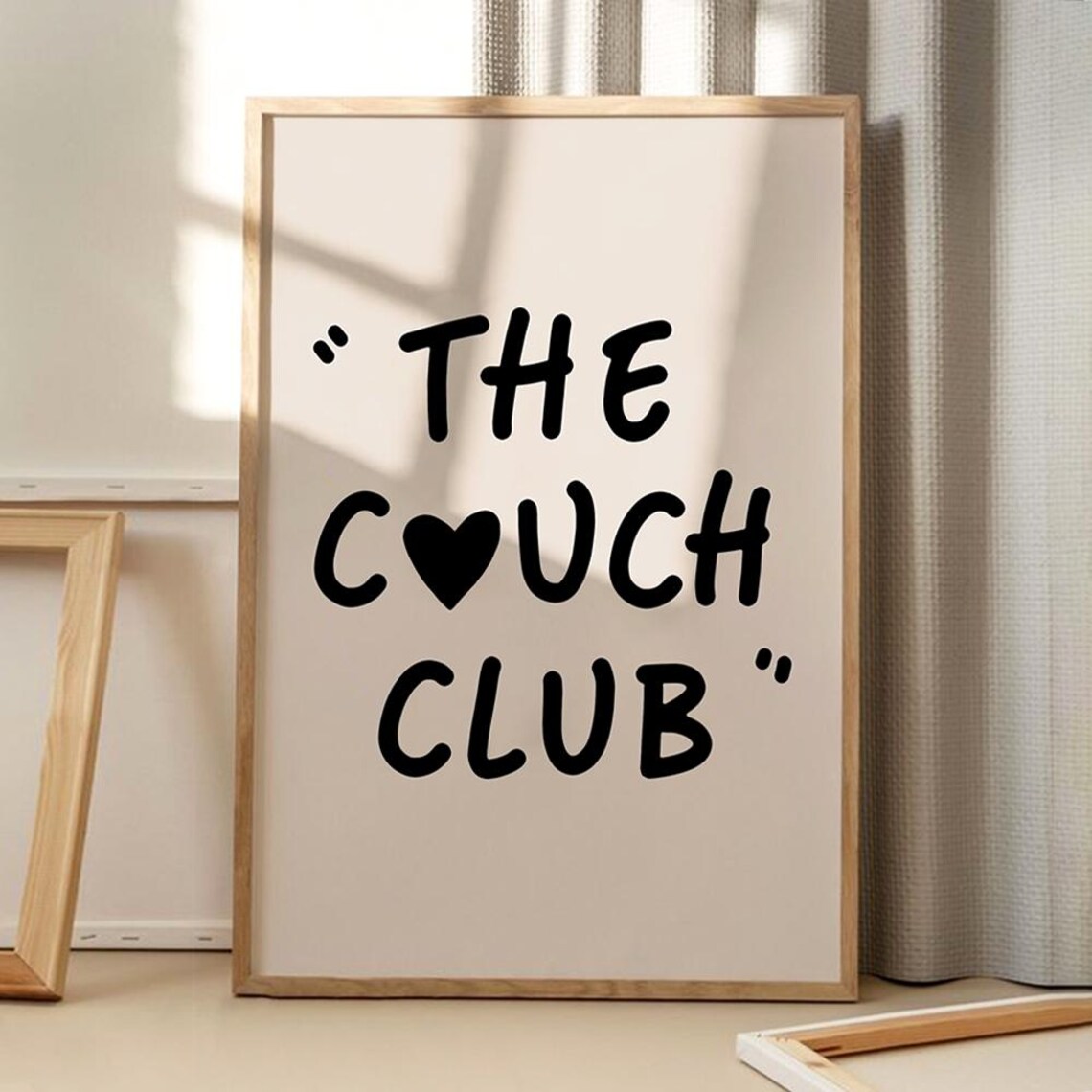 The Couch Club Heart Funny Cozy Hand Lettered Typography Poster