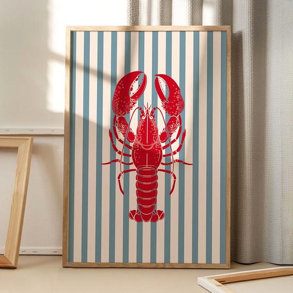 Lobster Retro Kitchen Wall Art Print