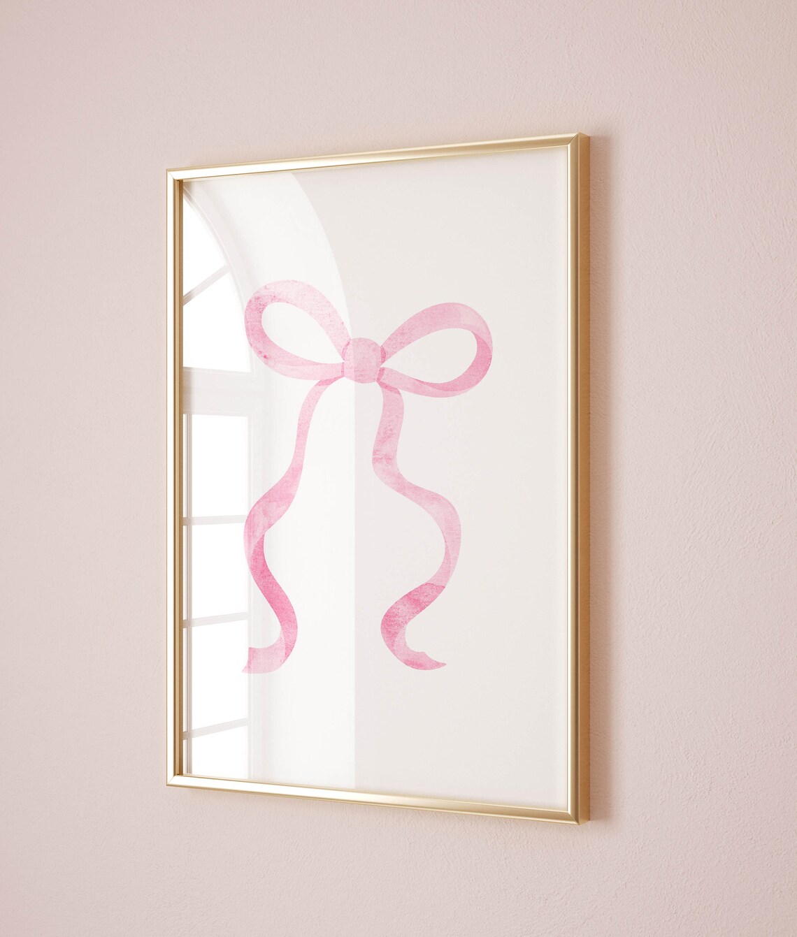 Coquette Ribbon Art Print, Pink Room Decor