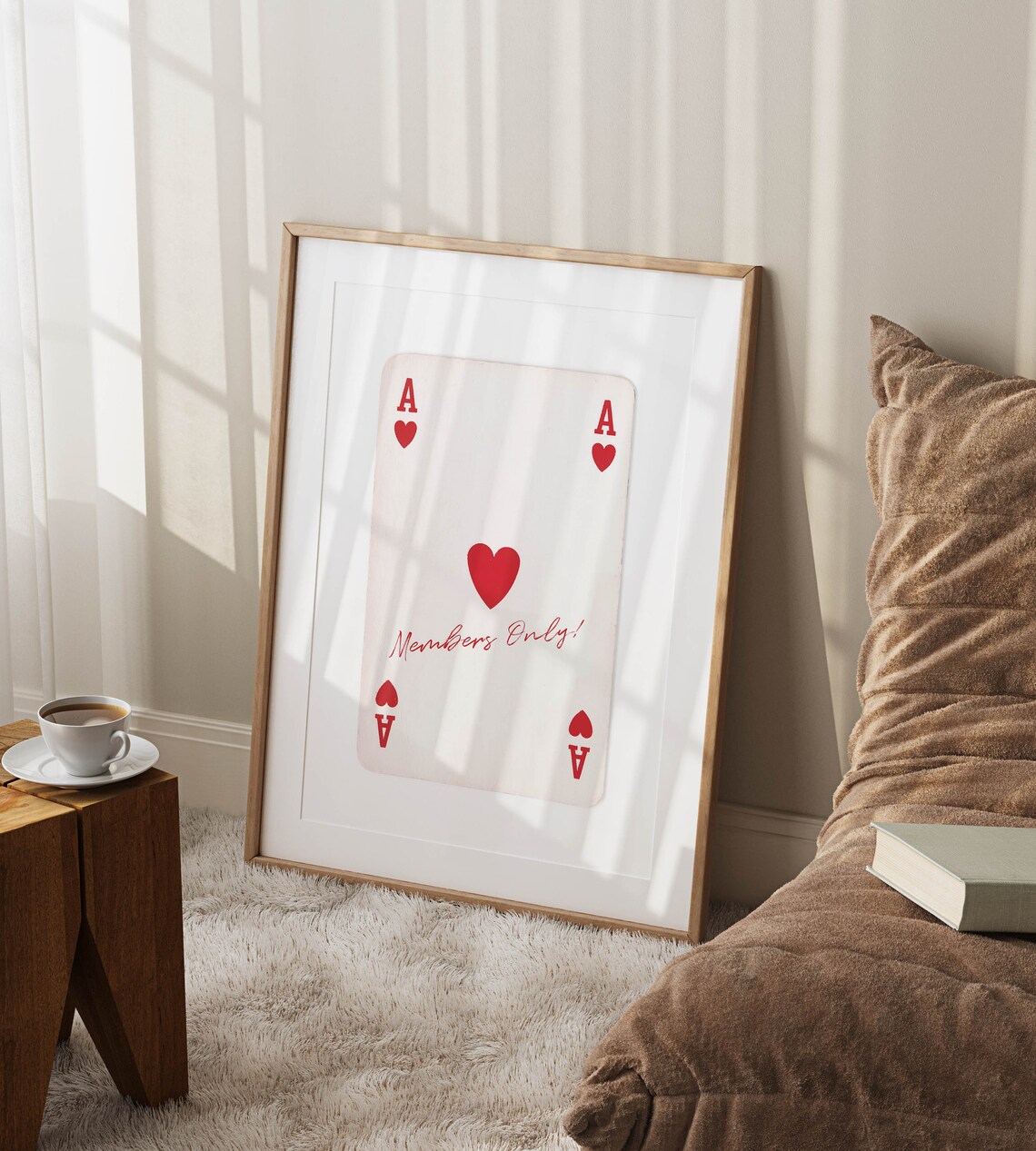 Ace Of Hearts Poster Trendy Retro Wall Art College Apartment Decor Aesthetic Wall Art Bar Cart Decor Funky Wall Art Bar Cart 70s Art Prints