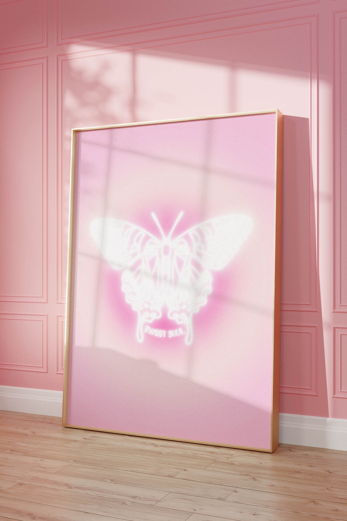 Y2K Aesthetic Butterfly Art Print, Coquette Decor