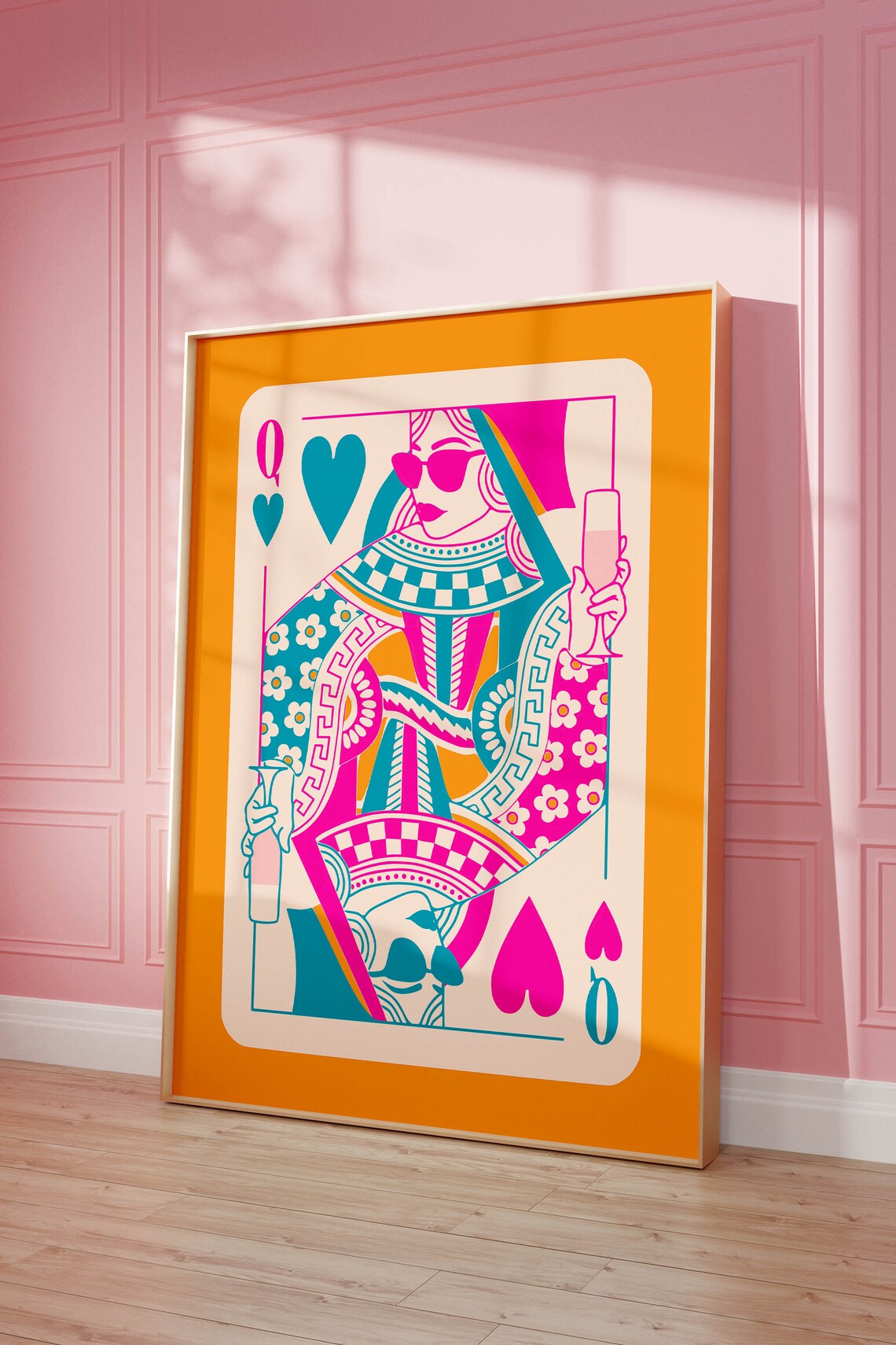 Queen Of Hearts Maximalist Home Bar Cart Poster - Image 2