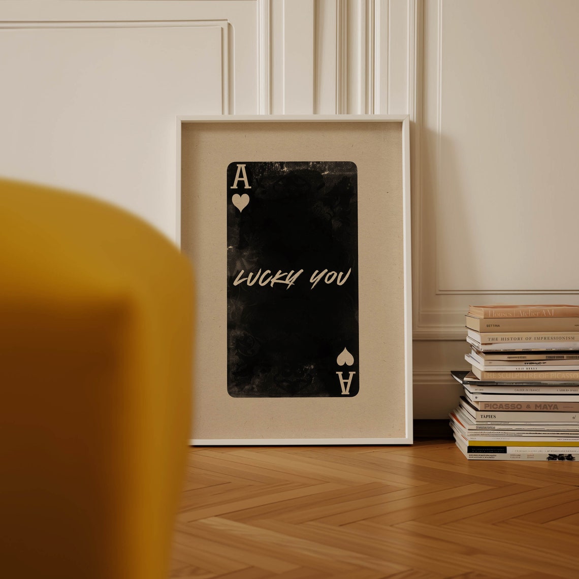 Ace of Hearts Lucky You Vintage Playing Card Quote Decor Print - Image 2