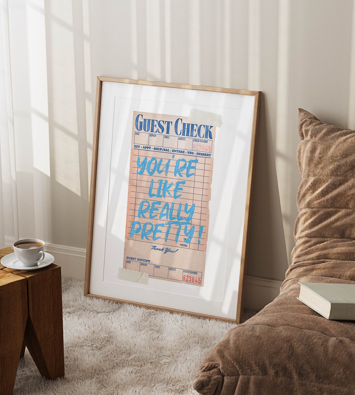 Blue Wall Art Print, Preppy Apartment Decor - Image 2